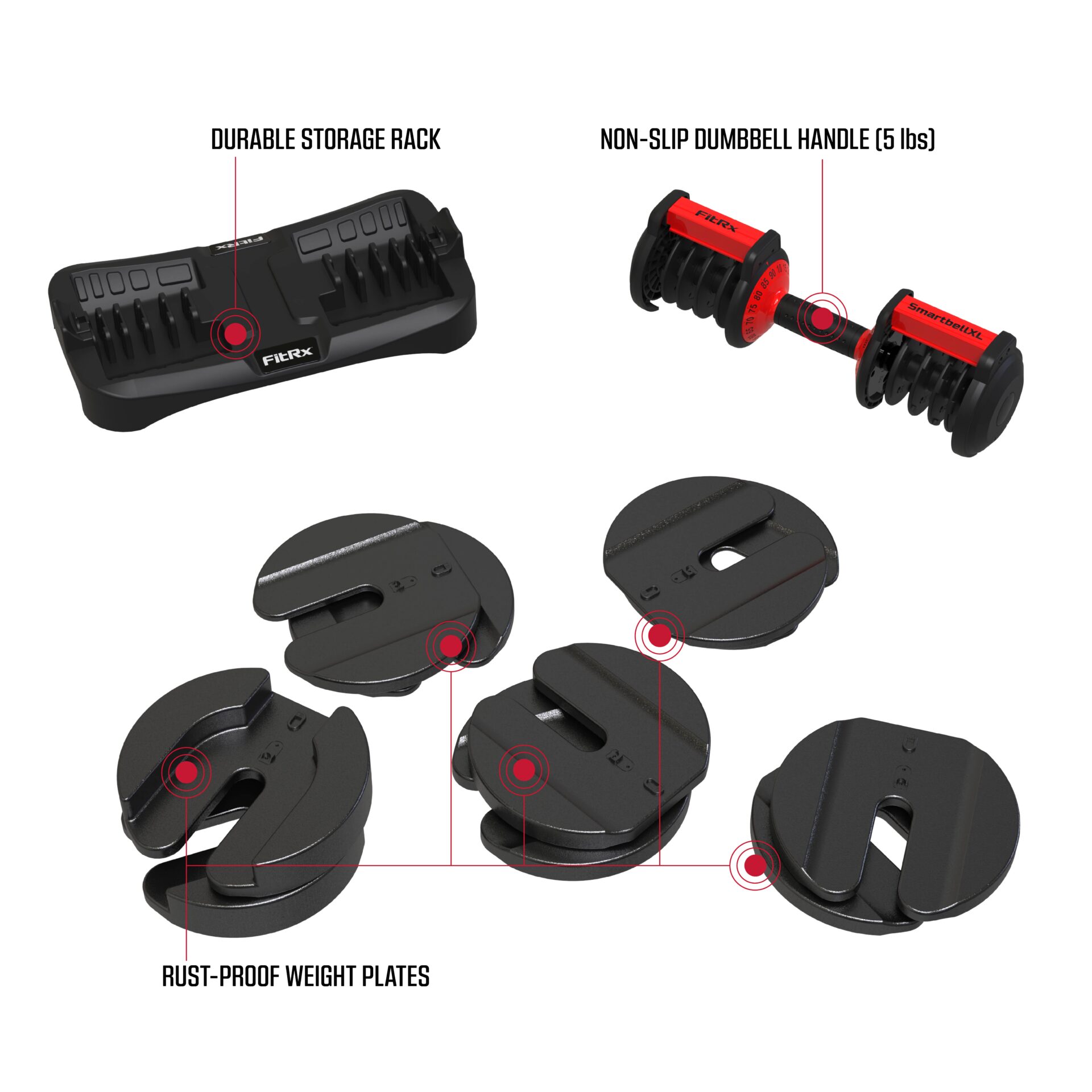 FitRx SmartBell XL 10-90 lbs 2 FitRx SmartBell Dumbbell
