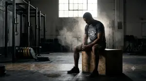 at gym wearing weights and glory shirt