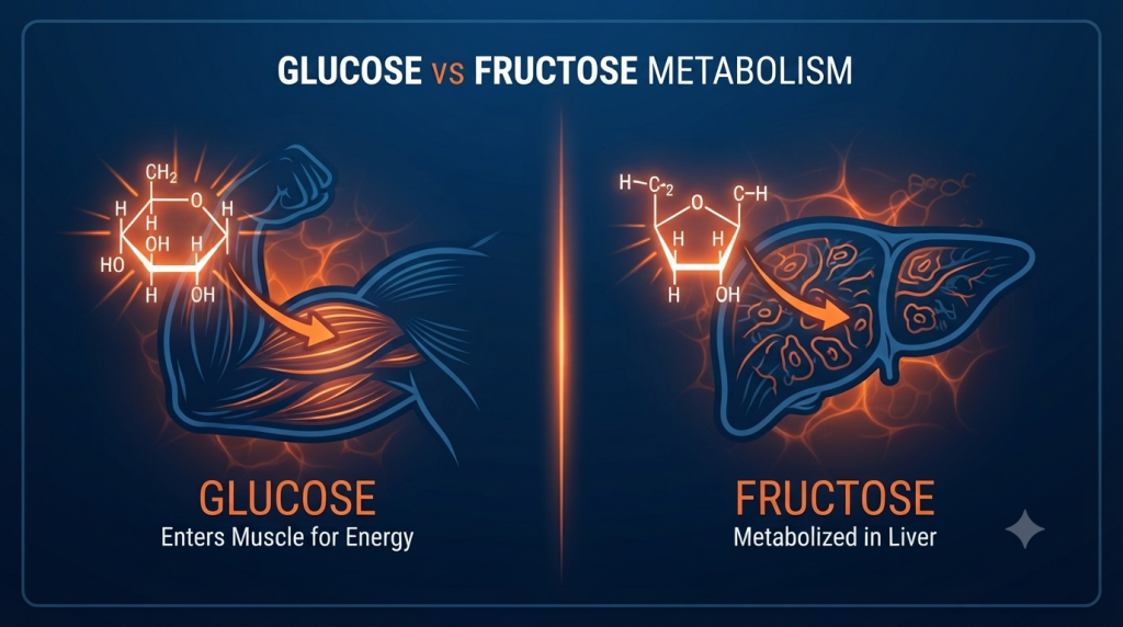 glucose vs fructose metabolism
